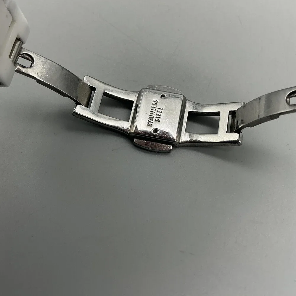 Anne Klein 7633S/2 Womens Watch 35mm Silver Tone White Ceramic New Battery 7